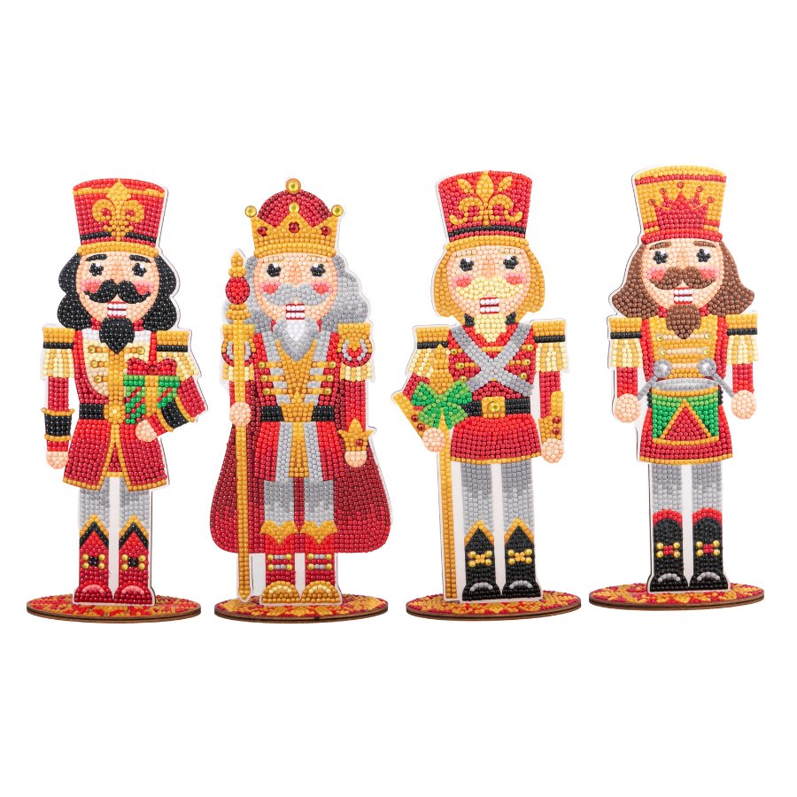 Traditional Crystal Art Wooden Nutcrackers Set of 4 – Craft Buddy
