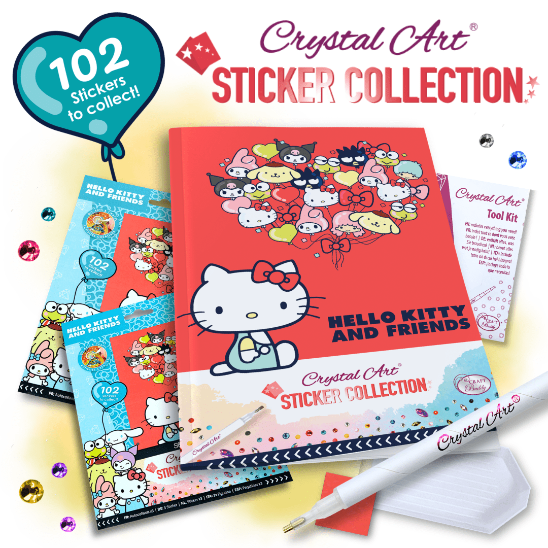 Hello Kitty And Friends Crystal Art Sticker Album - Starter Pack