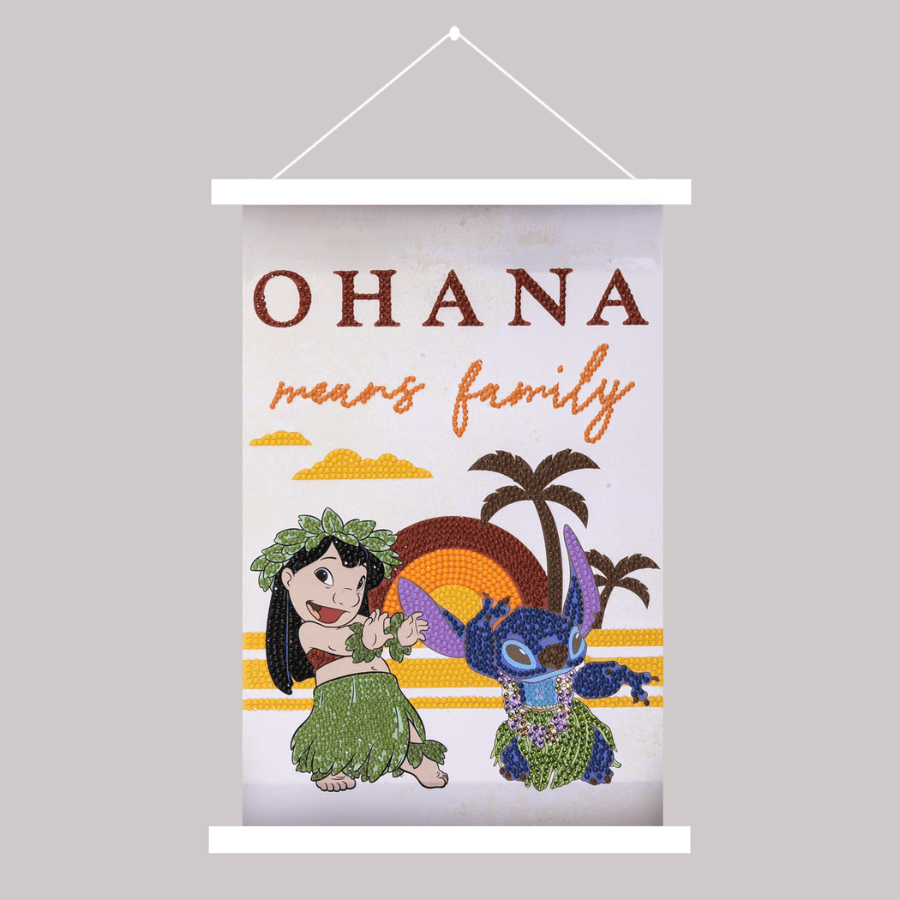 OHANA！！！ Ohana Means Family Disney Mini Crystal Art Scroll Kit 20x30