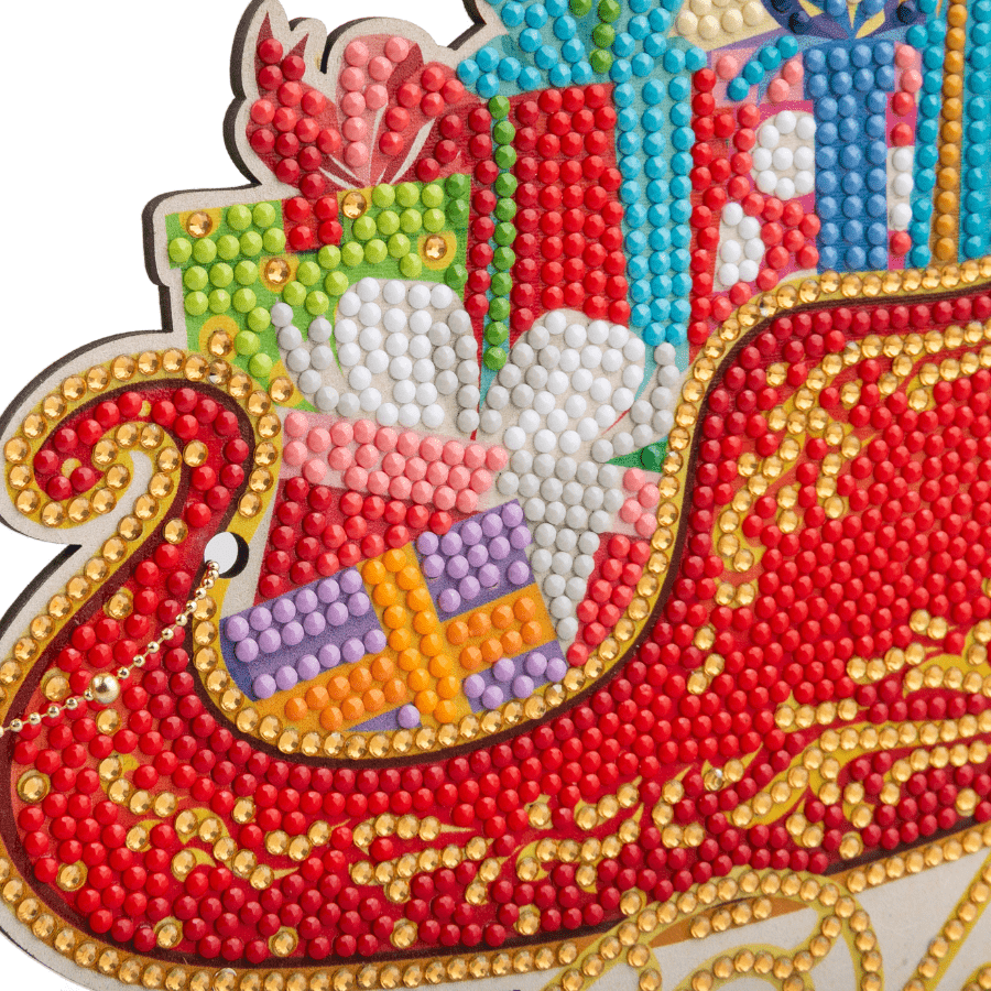 Santa's Sleigh Crystal Art Wooden Decoration Kit – Craft Buddy