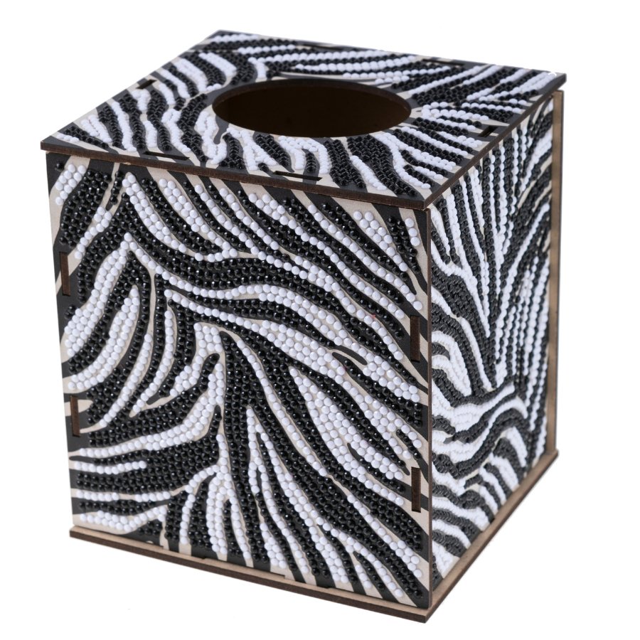 "Zebra" Crystal Art Tissue Box Craft Buddy