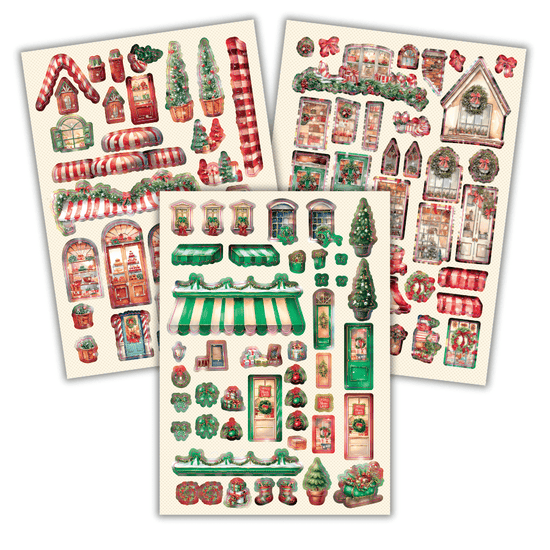 Cute Christmas Village Card Making Kit x 24 Cards