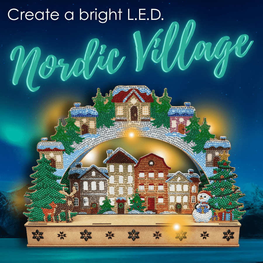 Nordic Village 3D Crystal Art Light Up Scene Kit