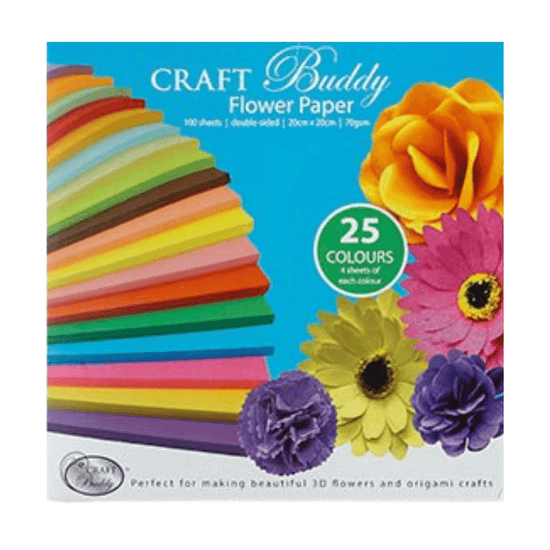 Craft Buddy 100 Sheets of 20 20cm Flower Paper