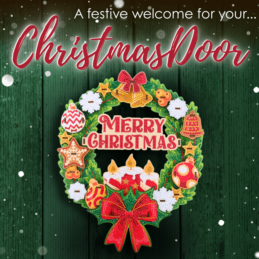 Merry Christmas 3D Crystal Art Wreath Kit