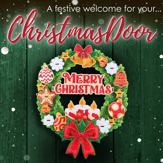 Merry Christmas 3D Crystal Art Wreath Kit