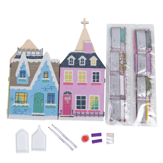 Crystal Art Foldable Village Scene