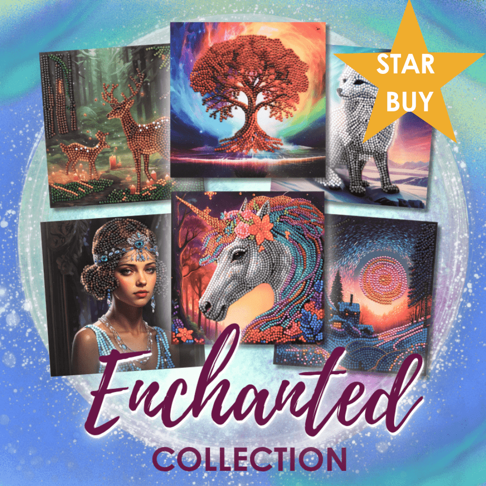 The 'Enchanted Collection' Set of 6 Crystal Art Cards