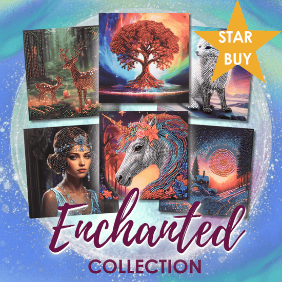 The 'Enchanted Collection' Set of 6 Crystal Art Cards