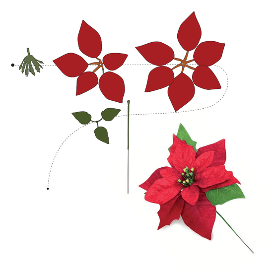 Poinsettia LED Forever Flowerz Hanging Basket