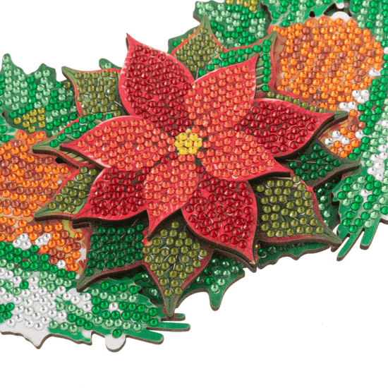 Christmas Candle Holder 3D Crystal Art Wreath Kit