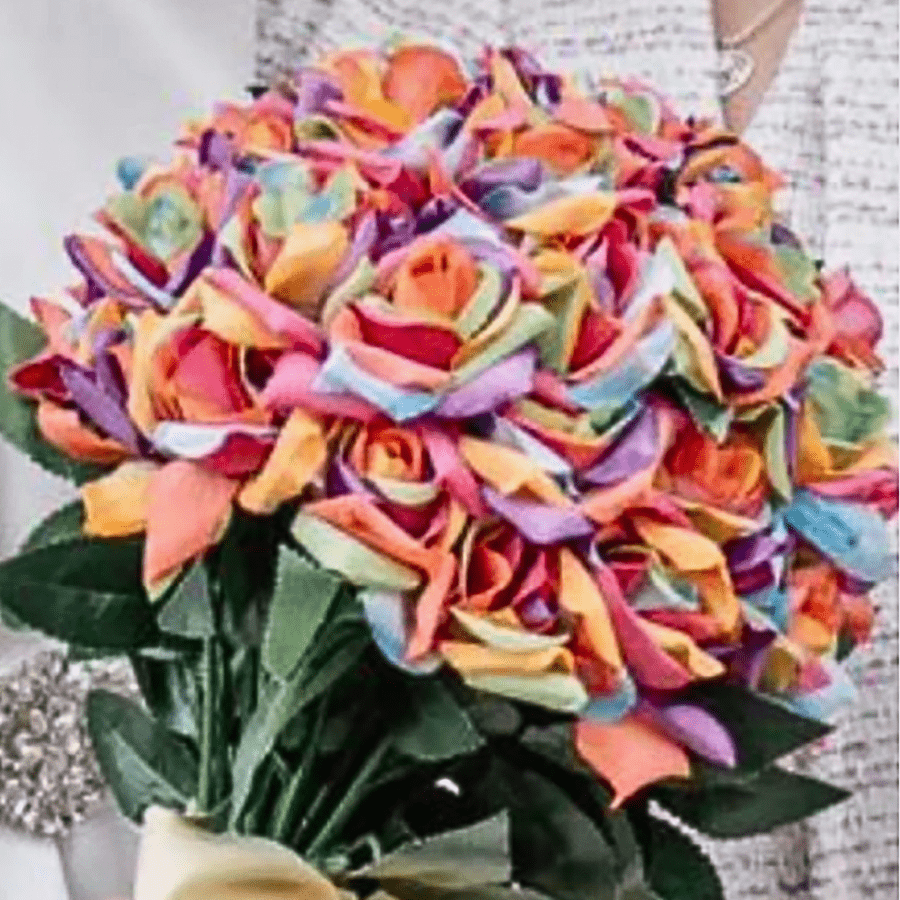 "Rainbow Roses" Forever Flowerz Makes approx 60 Flowers
