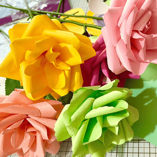 Craft Buddy 100 Sheets of 20 20cm Flower Paper