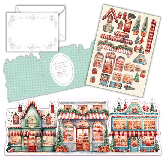 Cute Christmas Village Card Making Kit x 24 Cards