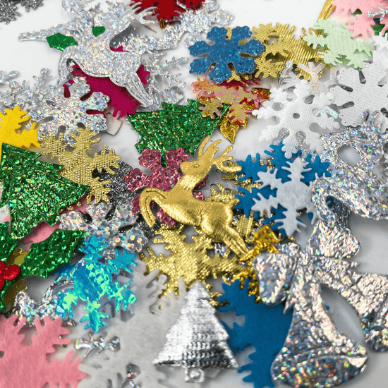 200 x Mixed Sparkle Christmas Embellishments