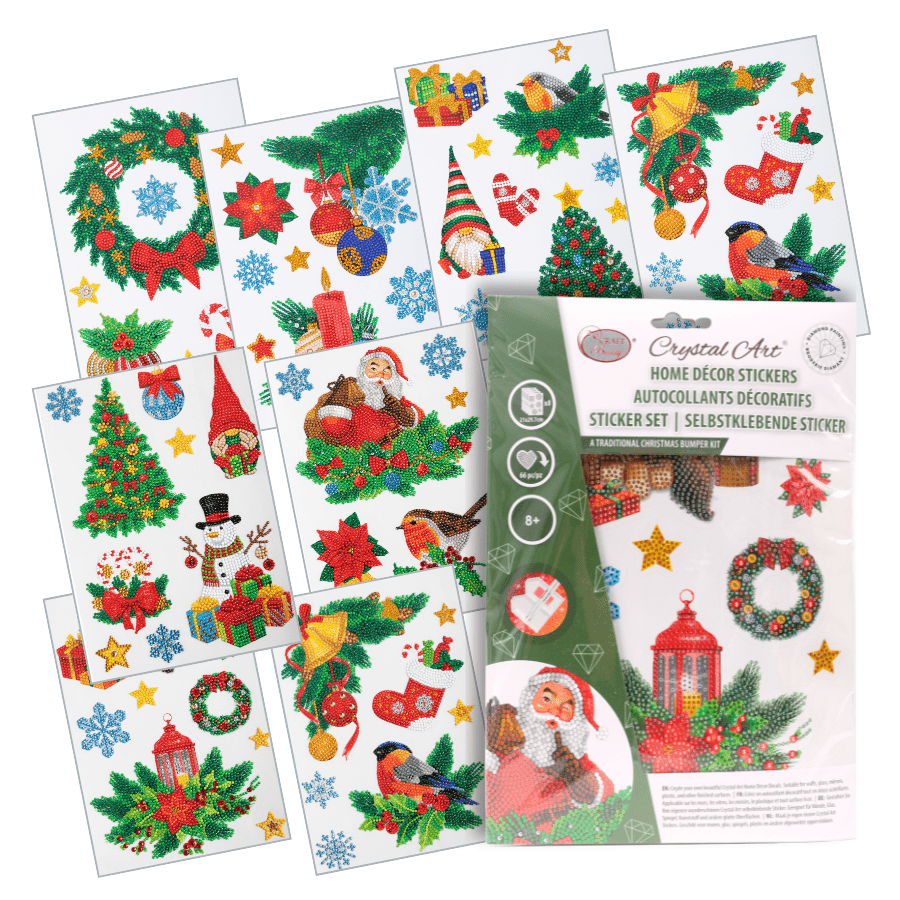 "Christmas" Crystal Art Wall Stickers 8 Sheets