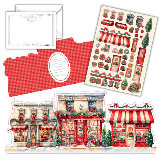 Cute Christmas Village Card Making Kit x 24 Cards