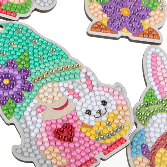 Crystal Art Wooden Hanging Decoration - Easter Gnomes