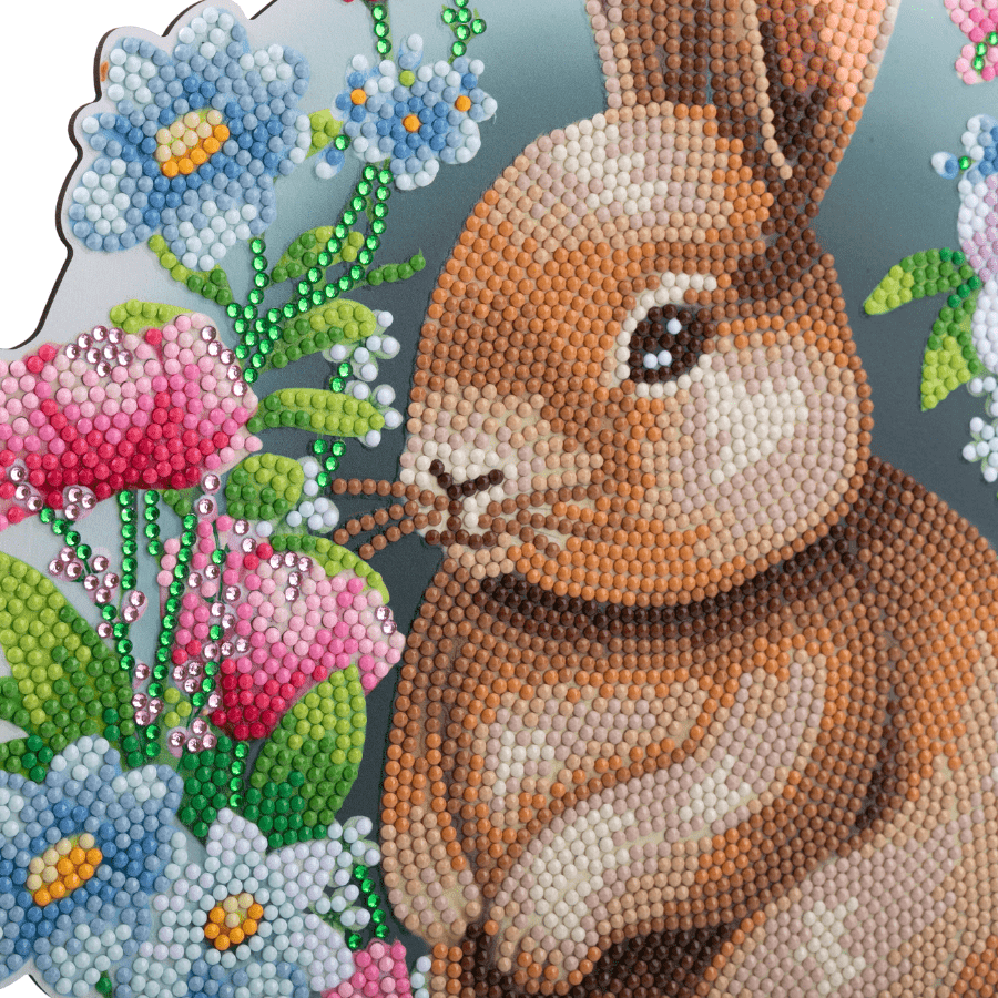 Crystal Art Wooden Hanging Decoration - Bunny