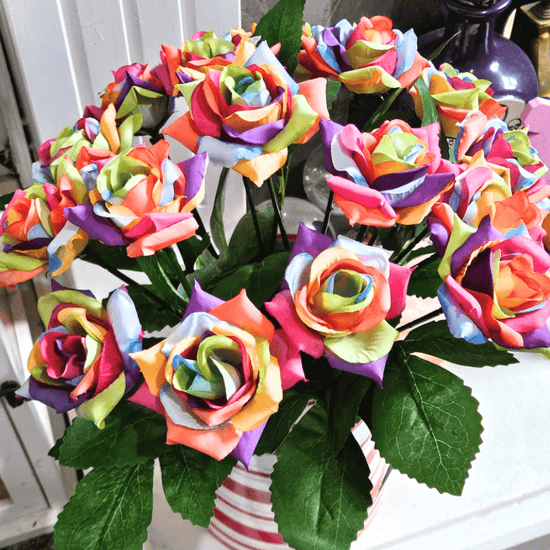 "Rainbow Roses" Forever Flowerz Makes approx 60 Flowers