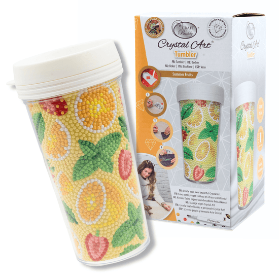 "Summer Fruits" Crystal Art Cold Drink Tumbler