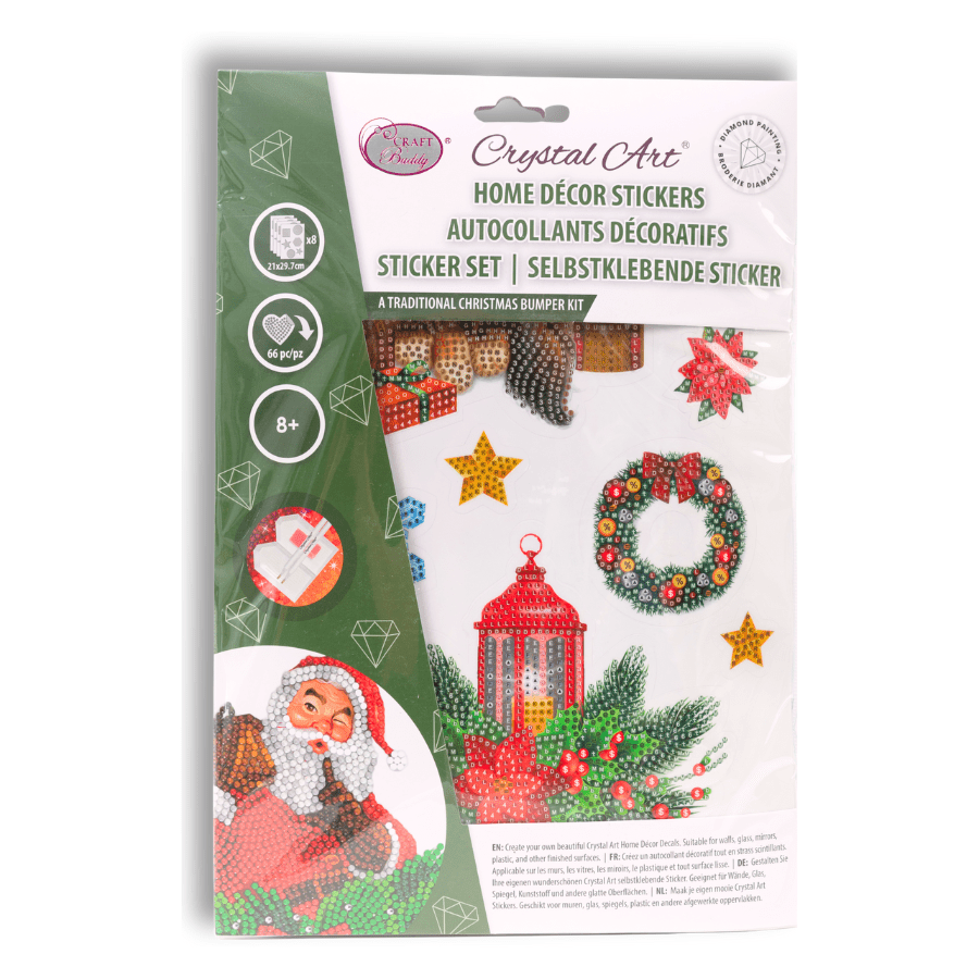 "Christmas" Crystal Art Wall Stickers 8 Sheets