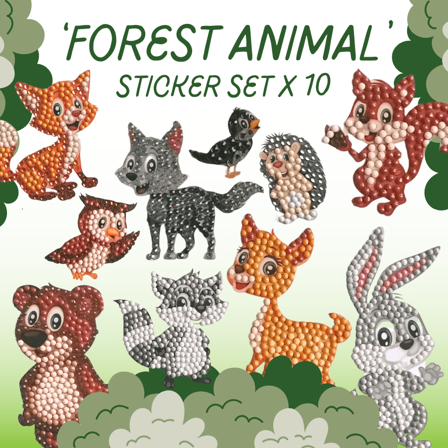 "Forest Animals" Sticker Set of 10