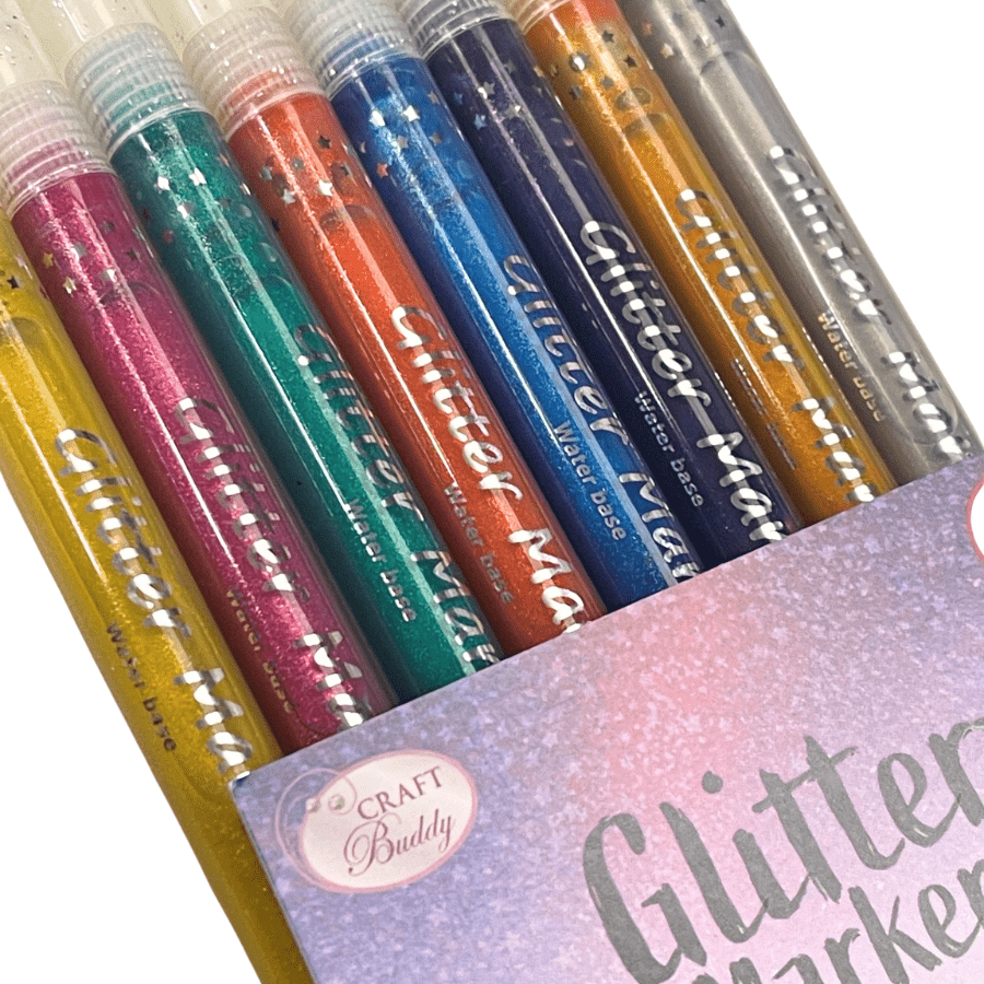 Craft Buddy Glitter Markers Set of 8