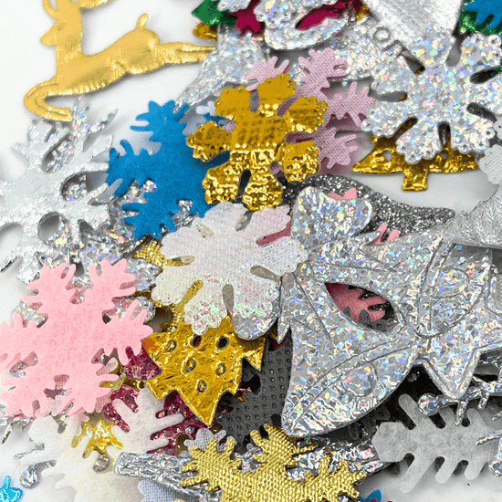 200 x Mixed Sparkle Christmas Embellishments