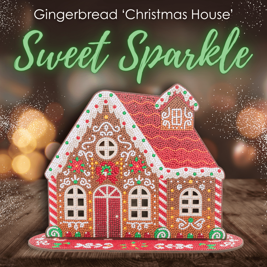 Christmas House Crystal Art Wooden Decoration