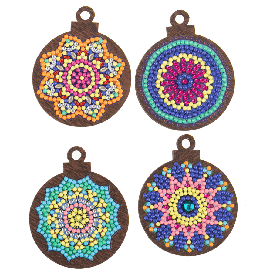 Mandala Mayhem Festive Hanging Decorations Crystal Art Set of 8