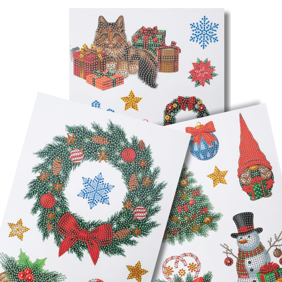 "Christmas" Crystal Art Wall Stickers 8 Sheets