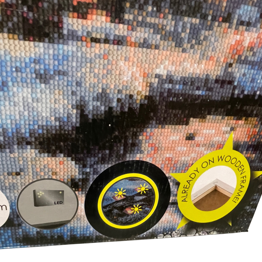 Winter Cottage LED Crystal Art Canvas Kit 40x50