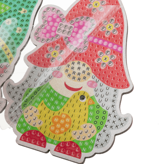 Crystal Art Wooden Hanging Decoration - Easter Gnomes