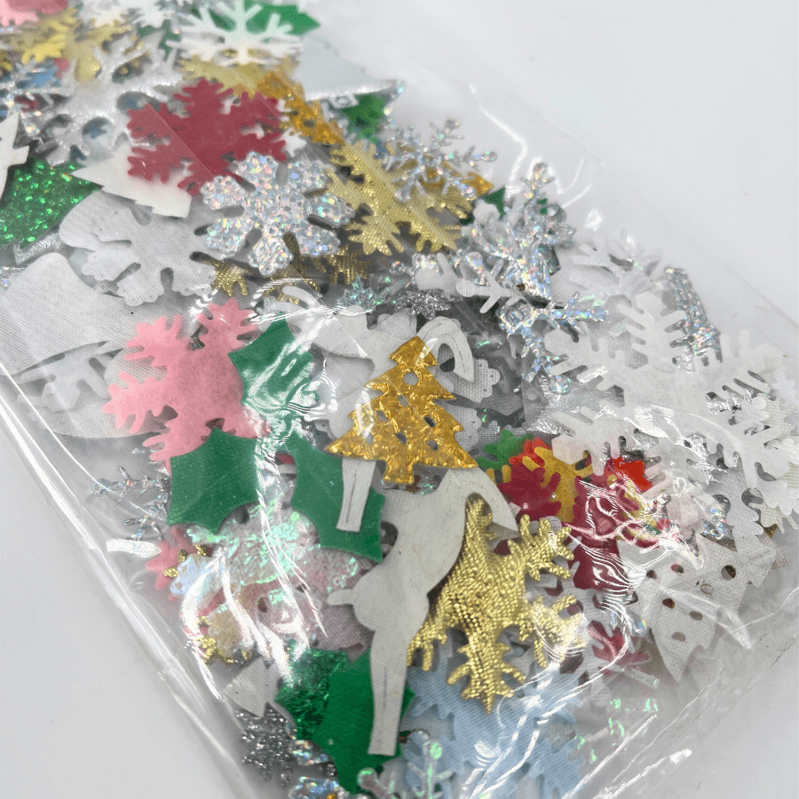 200 x Mixed Sparkle Christmas Embellishments