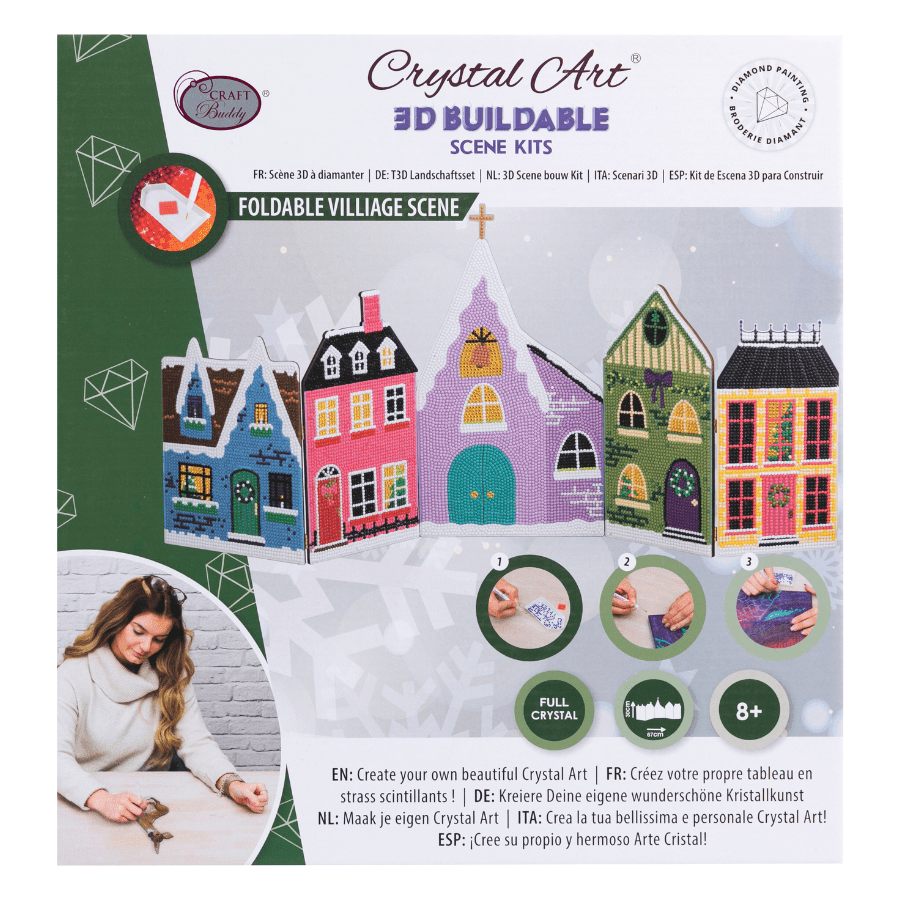 Crystal Art Foldable Village Scene
