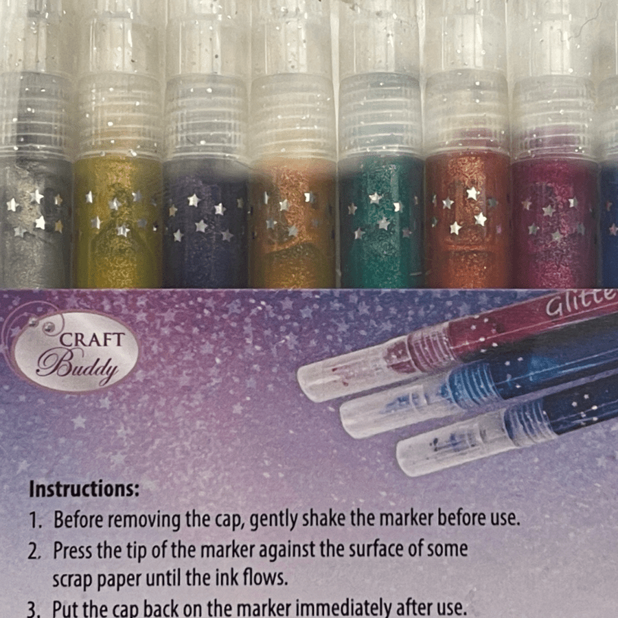 Craft Buddy Glitter Markers Set of 8
