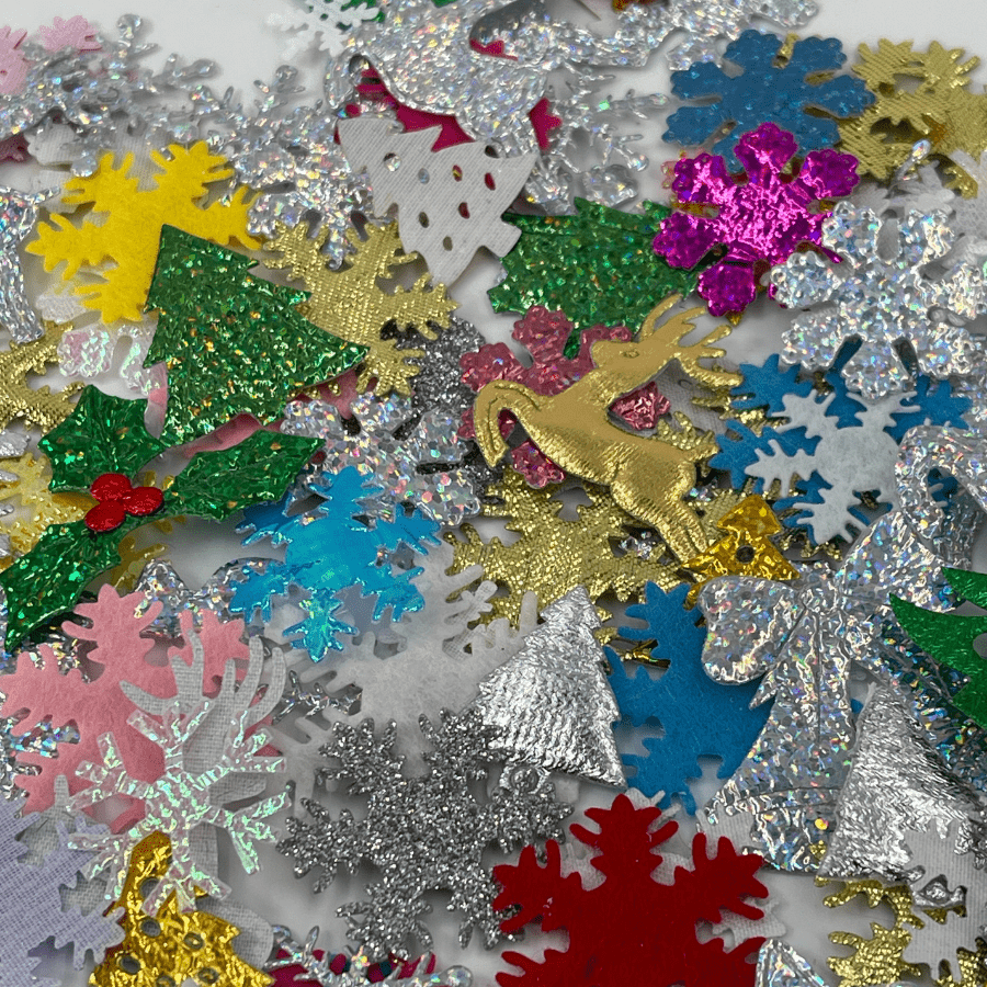 200 x Mixed Sparkle Christmas Embellishments