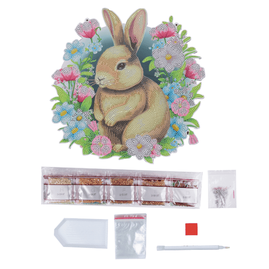 Crystal Art Wooden Hanging Decoration - Bunny