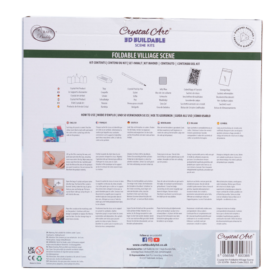 Crystal Art Foldable Village Scene