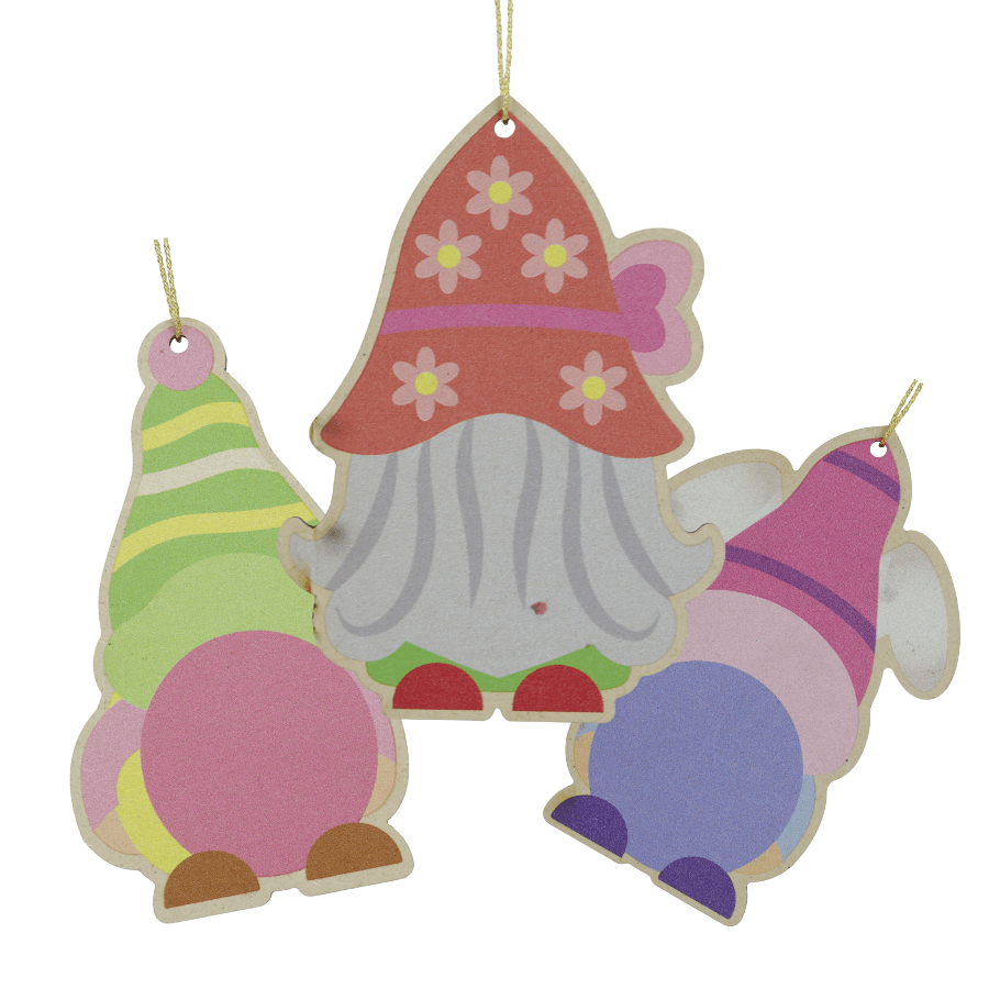 Crystal Art Wooden Hanging Decoration - Easter Gnomes