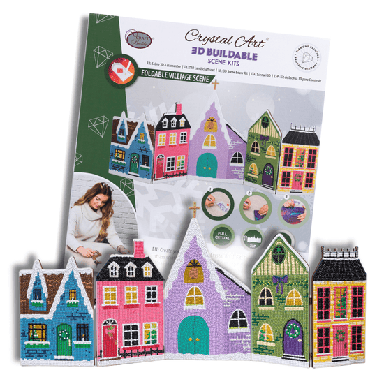 Crystal Art Foldable Village Scene