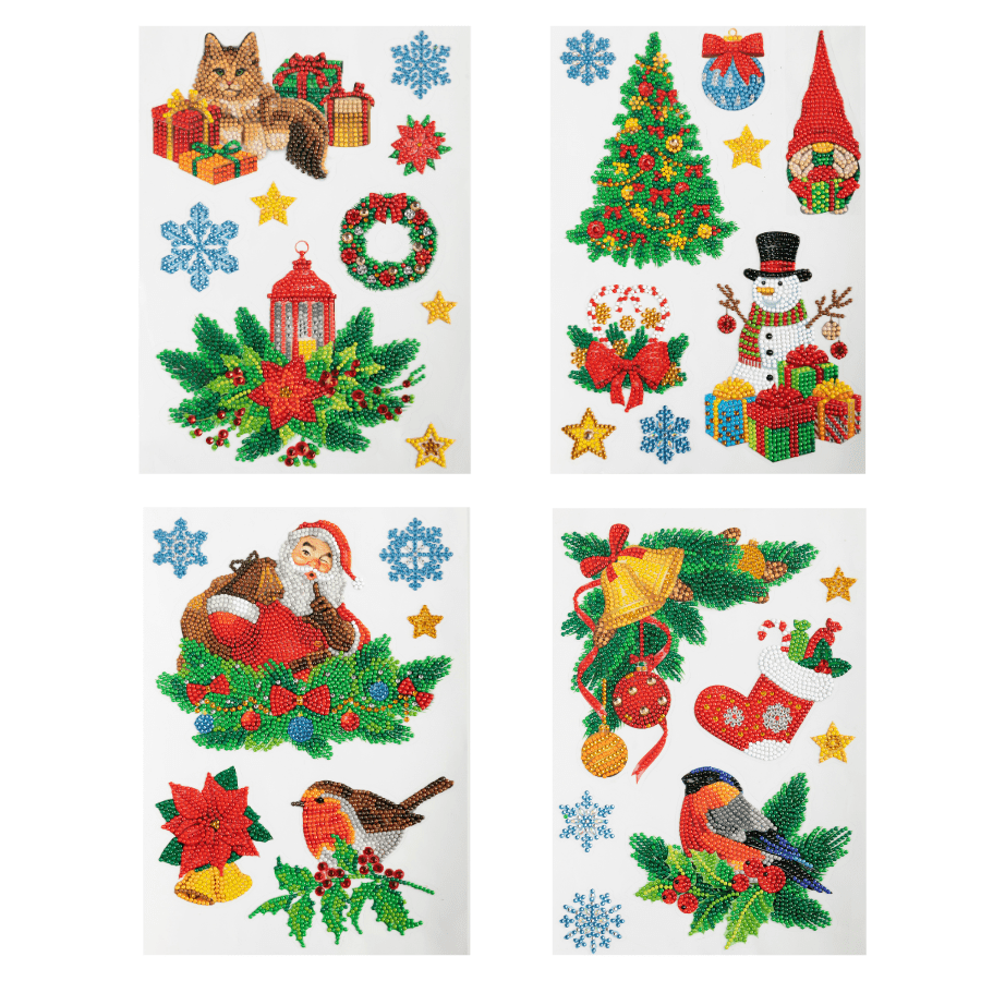 "Christmas" Crystal Art Wall Stickers 8 Sheets