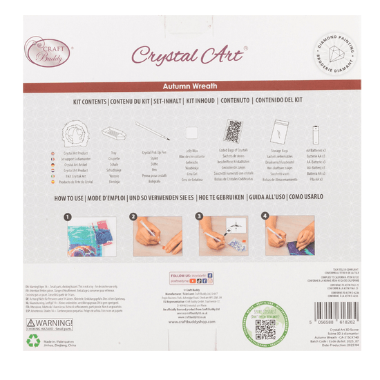 Autumn Wreath Crystal Art LED 3D Buildable Kit 1