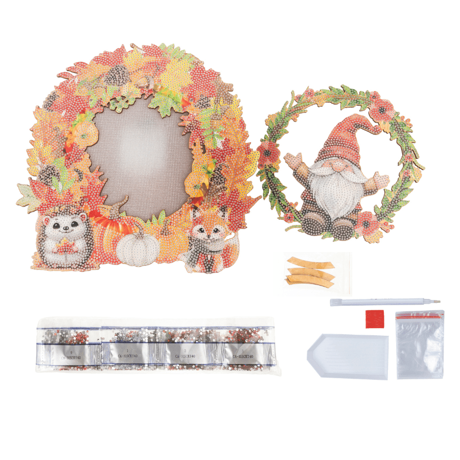 Autumn Wreath Crystal Art LED 3D Buildable Kit 2