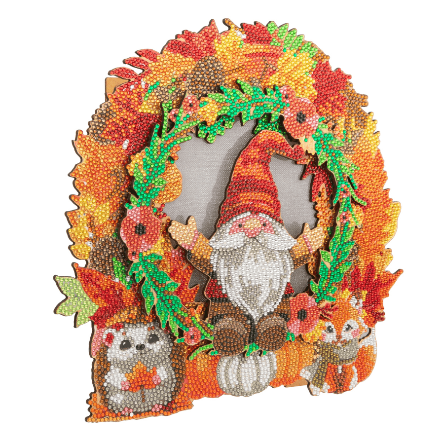 Autumn Wreath Crystal Art LED 3D Buildable Kit 4