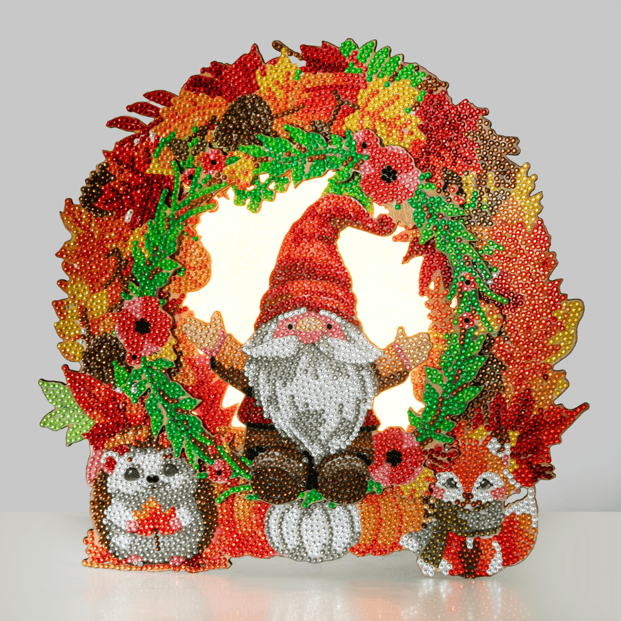 Autumn Wreath Crystal Art LED 3D Buildable Kit 6