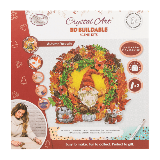 Autumn Wreath Crystal Art LED 3D Buildable Kit 7