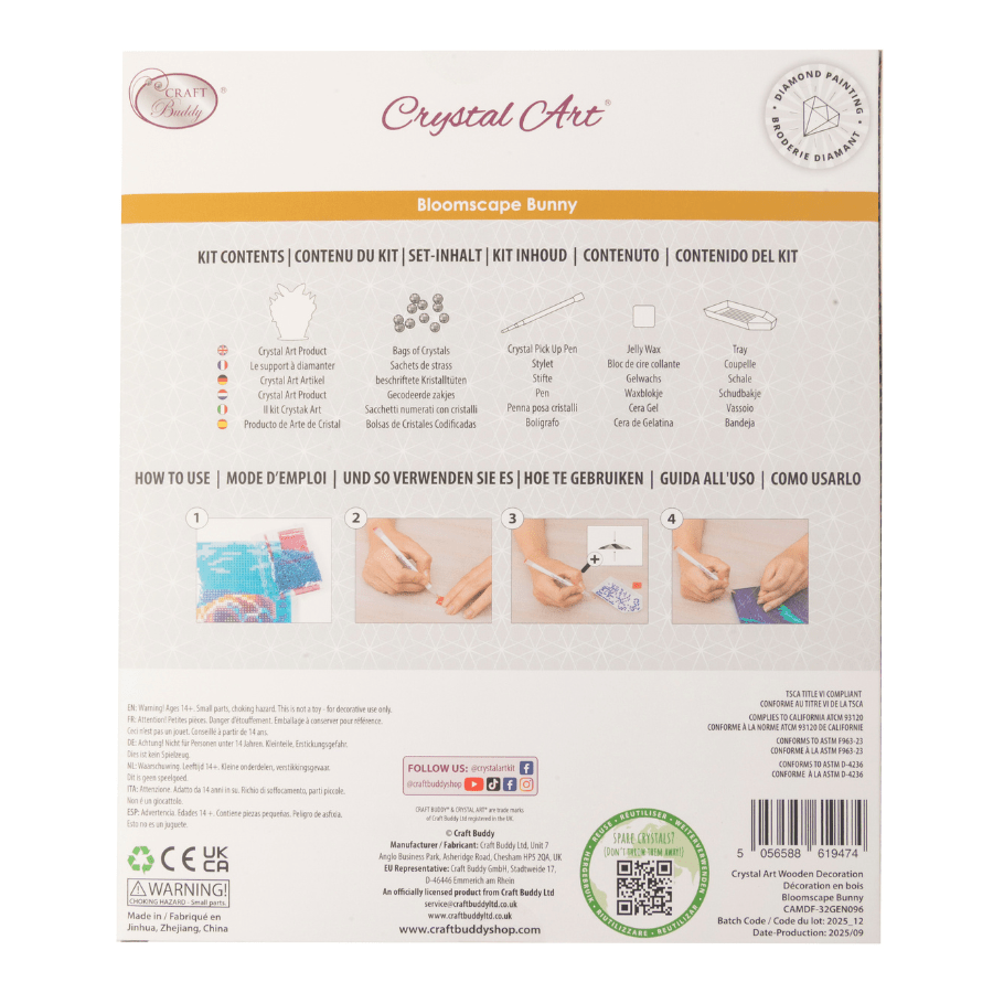 Bloomscape Bunny Crystal Art Wooden Decoration Kit