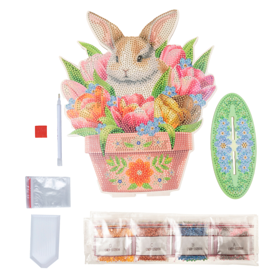 Bloomscape Bunny Crystal Art Wooden Decoration Kit